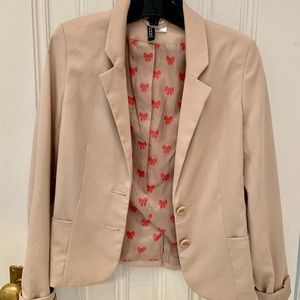 Beige H&M blazer with roll-up sleeves